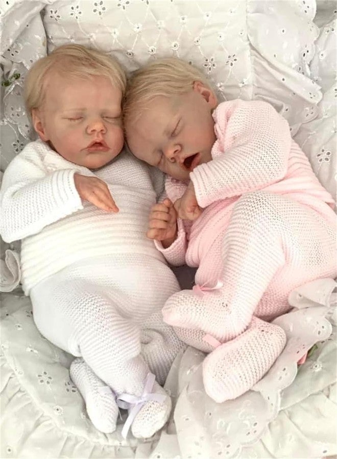 Anano Reborn Baby Dolls Twins Boy and Girl, 18Inch Realistic Baby Dolls Silicone Full Body, Full Silicone Babys Doll, Newborn Real Life Babys Doll Reborn Twin with Accessories - Image 5